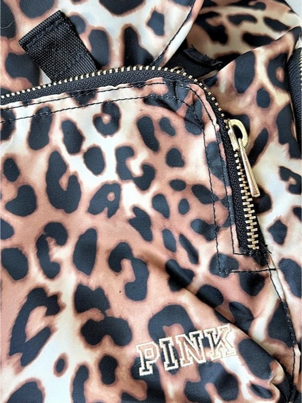 PINK Leopard Print Drawstring Backpack - Picture 7 of 10